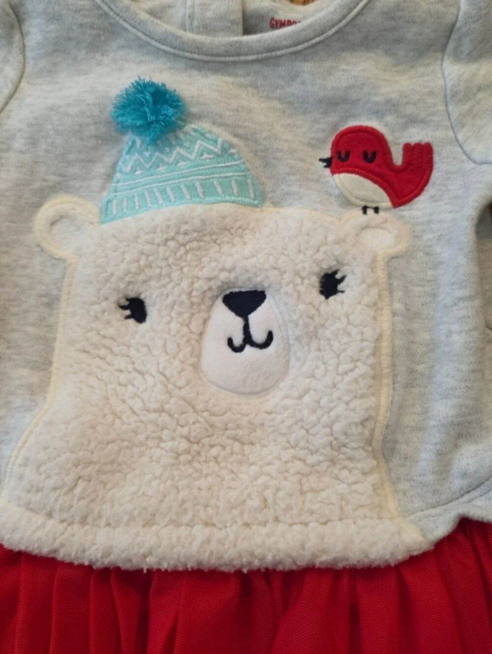 Baby Gymboree 3-6 months polar bear tulle winter Christmas vintage dress